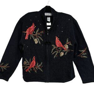 Heirloom Collectibles Holiday Christmas Red Bird  Sweater Vintage 2004 NWT